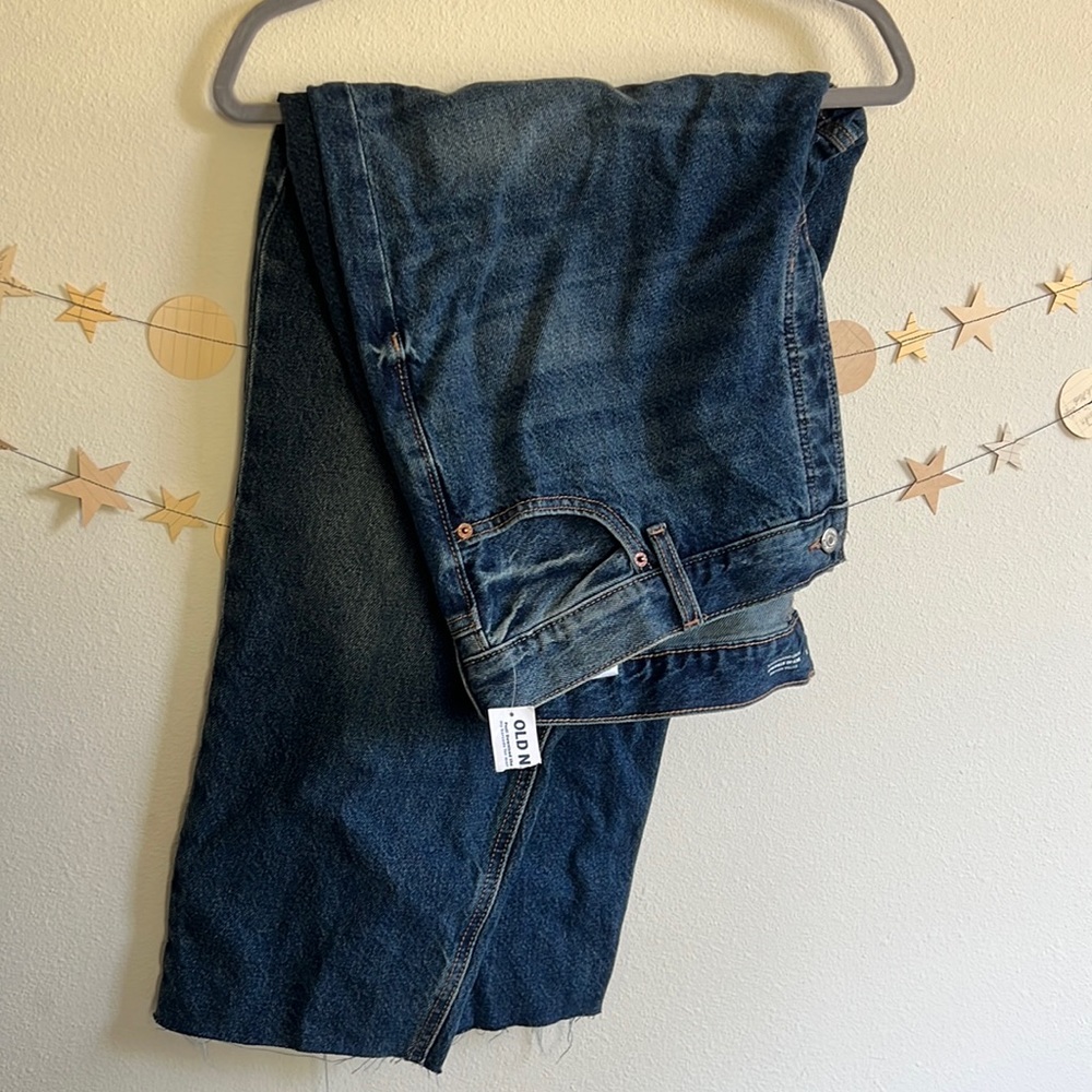 Sky-hi straight raw hem jeans